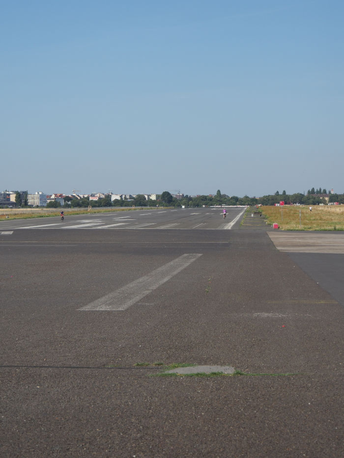 An empty landing strip at the Tempelhofer Feld in Berlin
